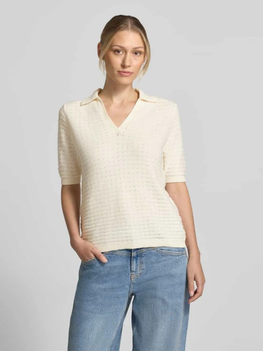 Zdjęcie produktu Koszulka polo o kroju regular fit z mieszanki bawełny comma Złamany biały