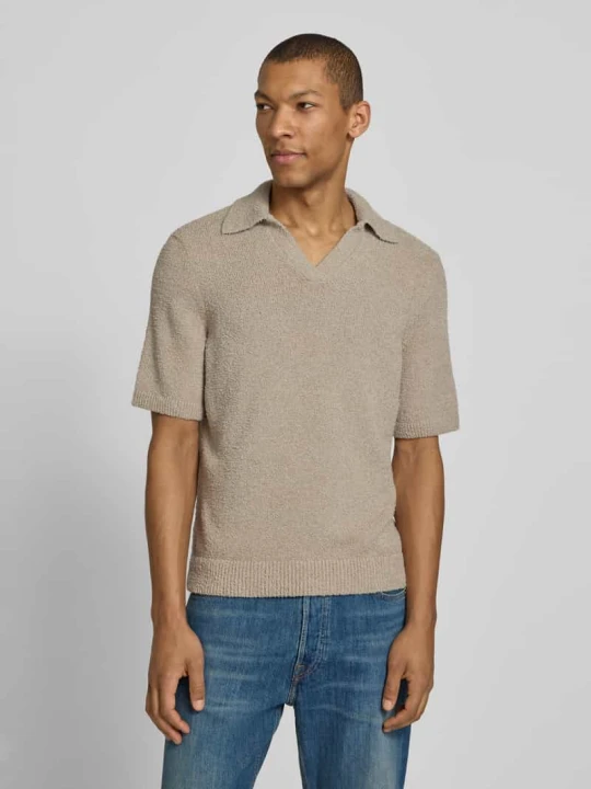 Zdjęcie produktu Koszulka polo o kroju regular fit z mieszanki bawełny ekologicznej model 'BOUCLE' ARMEDANGELS Piaskowy