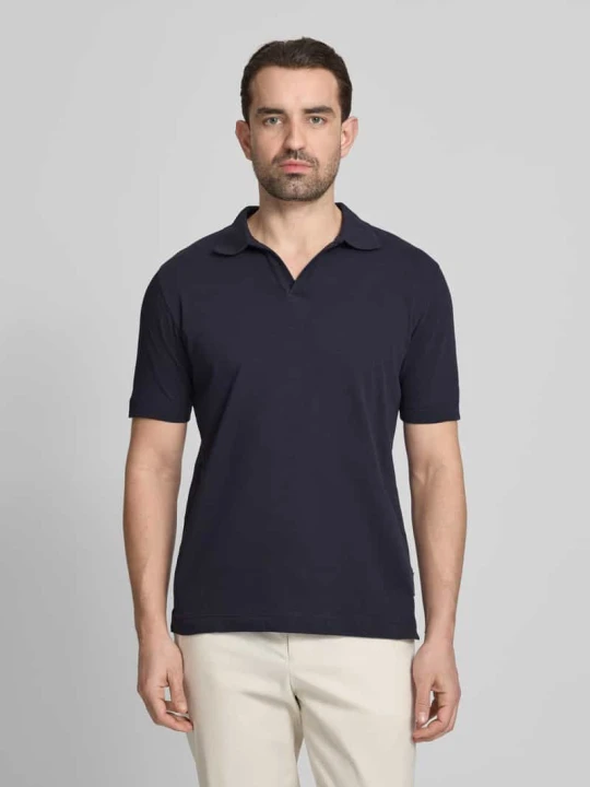 Zdjęcie produktu Koszulka polo o kroju regular fit z mieszanki bawełny i lnu Marc O'Polo Granatowy