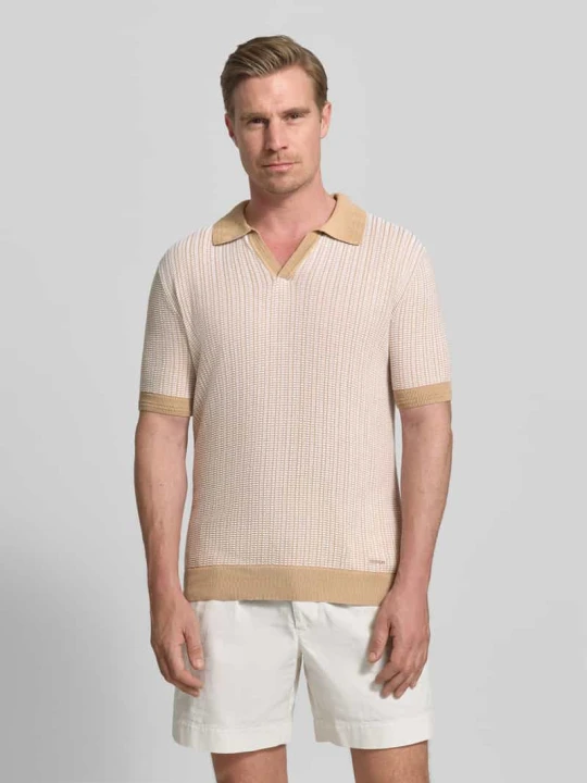 Zdjęcie produktu Koszulka polo o kroju regular fit z mieszanki bawełny i lnu model 'SEEROY' Hugo Piaskowy