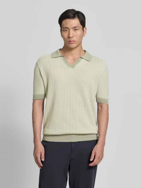 Zdjęcie produktu Koszulka polo o kroju regular fit z mieszanki bawełny i lnu model 'SEEROY' Hugo Jasnozielony