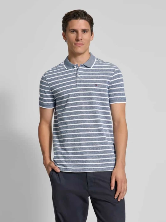 Zdjęcie produktu Koszulka polo o kroju regular fit z mieszanki bawełny i lnu Tommy Hilfiger Granatowy