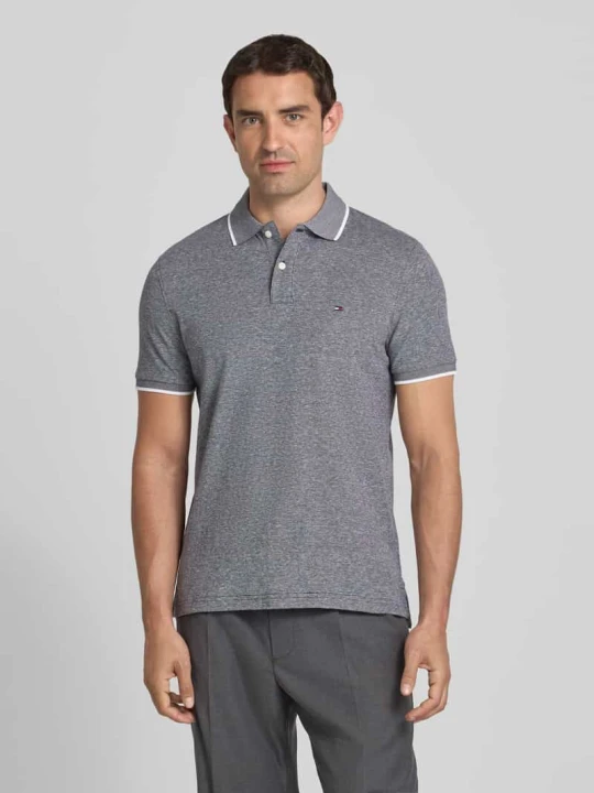 Zdjęcie produktu Koszulka polo o kroju regular fit z mieszanki bawełny i lnu Tommy Hilfiger Czarny