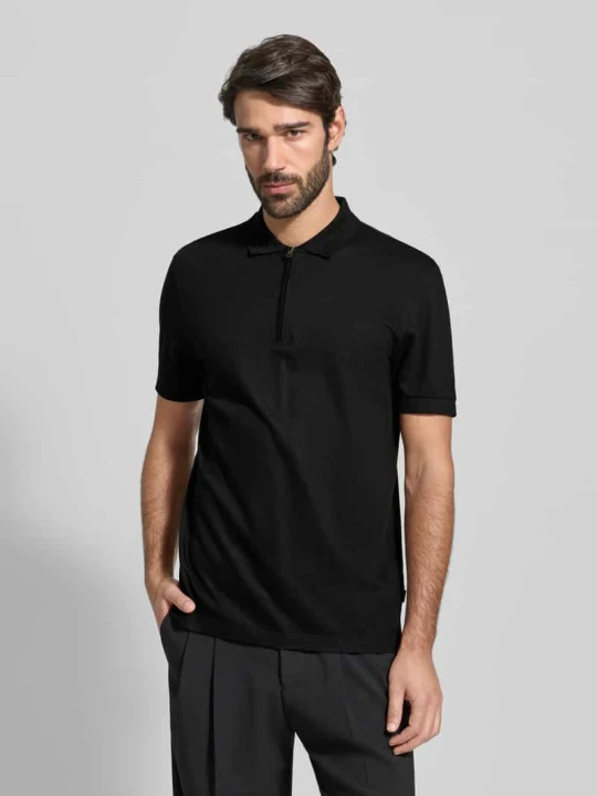 Zdjęcie produktu Koszulka polo o kroju regular fit z mieszanki bawełny i lyocellu model „H-PARAS 70” Boss Czarny