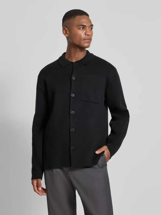 Zdjęcie produktu Koszulka polo o kroju regular fit z mieszanki bawełny i wełny model ‘AIDEN’ Strellson Czarny