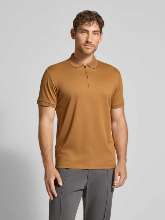 Zdjęcie produktu Koszulka polo o kroju regular fit z mieszanki bawełny model ‘FAVE’ Selected Miedziany