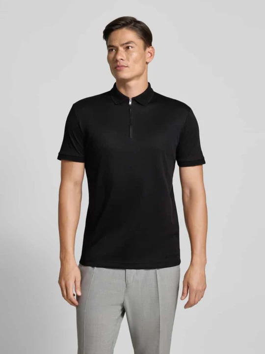 Zdjęcie produktu Koszulka polo o kroju regular fit z mieszanki bawełny model ‘FAVE’ Selected Homme Czarny