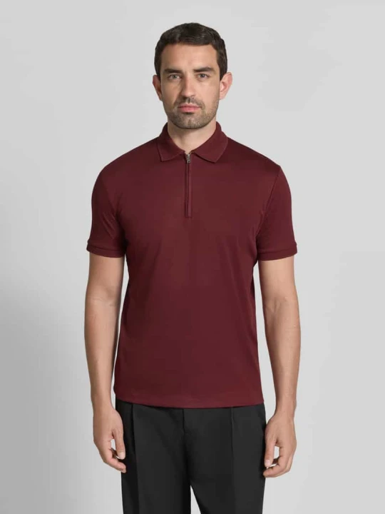 Zdjęcie produktu koszulka polo o kroju regular fit z mieszanki bawełny model 'FAVE' Selected Homme Bordowy