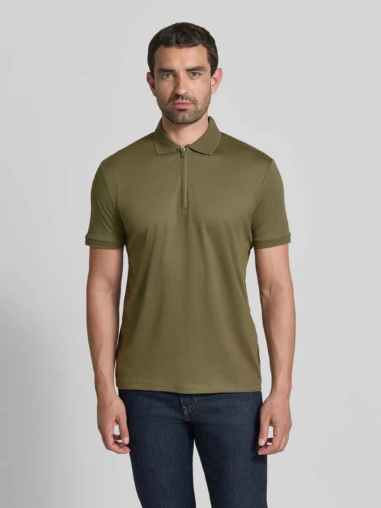Zdjęcie produktu koszulka polo o kroju regular fit z mieszanki bawełny model 'FAVE' Selected Oliwkowy