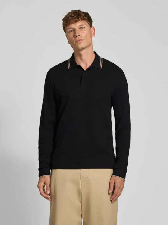 Zdjęcie produktu koszulka polo o kroju regular fit z mieszanki bawełny model 'H-Pittman 10' Boss Czarny