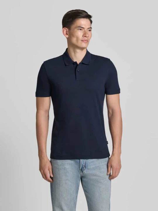 Zdjęcie produktu koszulka polo o kroju regular fit z mieszanki bawełny model 'PARLAY 240' Boss Granatowy