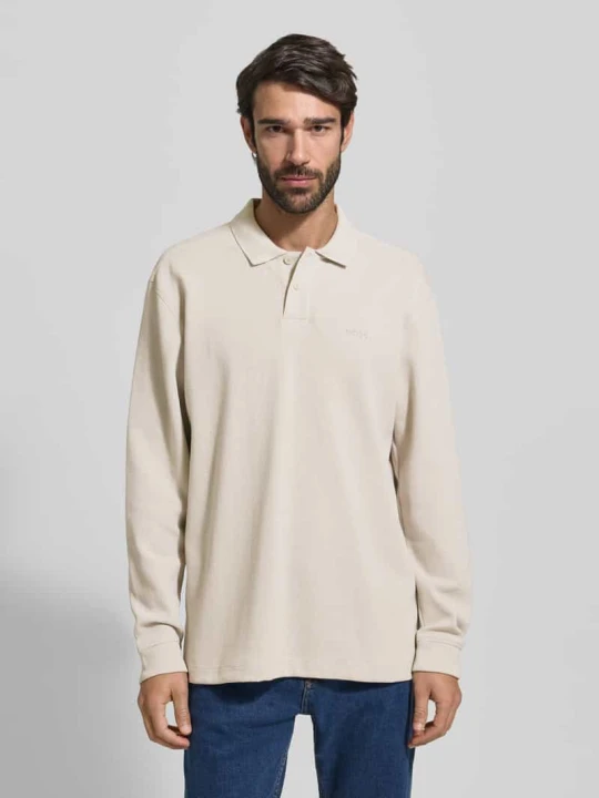 Zdjęcie produktu Koszulka polo o kroju regular fit z mieszanki bawełny model ‘PETEMPESTOLONG’ Boss Piaskowy