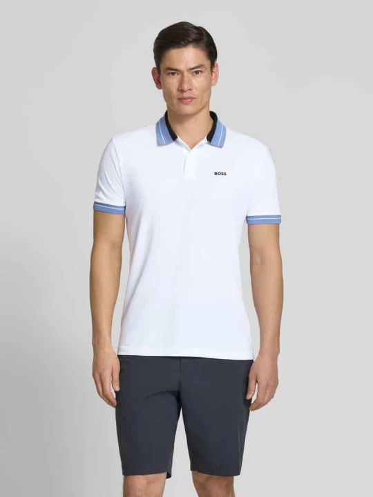 Zdjęcie produktu koszulka polo o kroju regular fit z mieszanki bawełny model 'PL_Member' Boss Biały