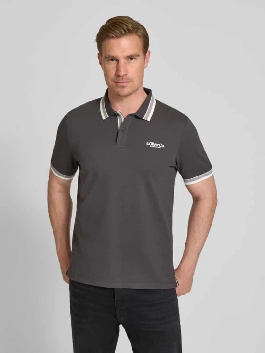 Zdjęcie produktu Koszulka polo o kroju regular fit z mieszanki bawełny s.Oliver Antracytowy