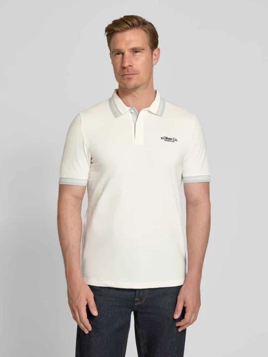 Zdjęcie produktu Koszulka polo o kroju regular fit z mieszanki bawełny s.Oliver Biały