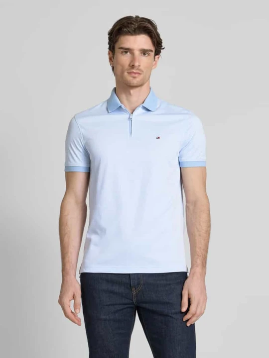 Zdjęcie produktu Koszulka polo o kroju regular fit z mieszanki bawełny Tommy Hilfiger Jasnoniebieski