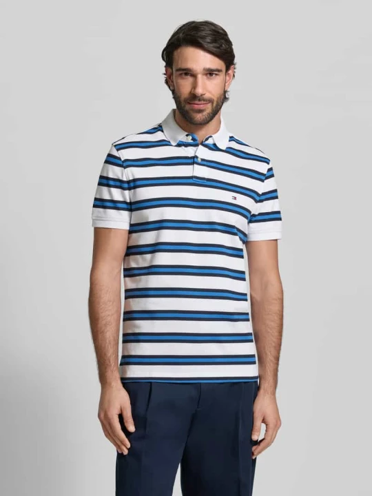 Zdjęcie produktu Koszulka polo o kroju regular fit z mieszanki bawełny Tommy Hilfiger Granatowy melanż
