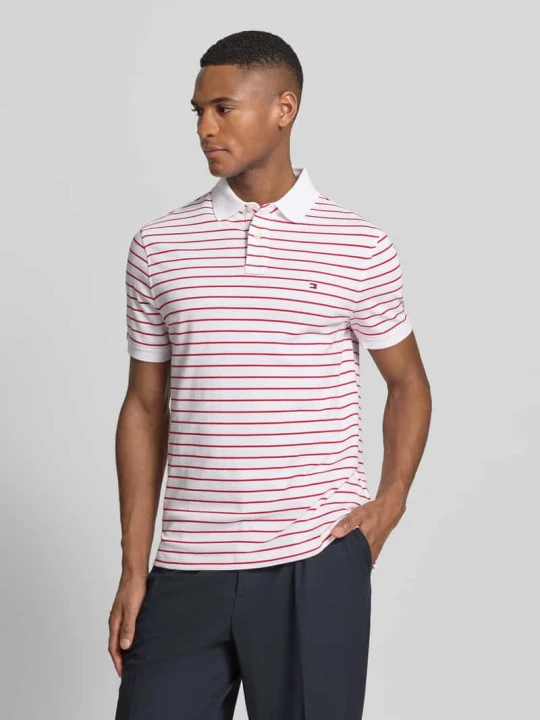 Zdjęcie produktu Koszulka polo o kroju regular fit z mieszanki bawełny Tommy Hilfiger Czerwony melanż