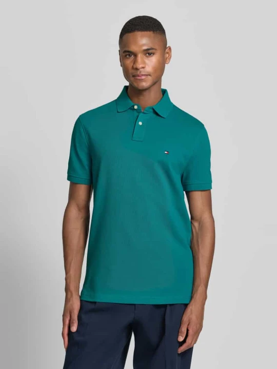 Zdjęcie produktu Koszulka polo o kroju regular fit z mieszanki bawełny Tommy Hilfiger Petrol