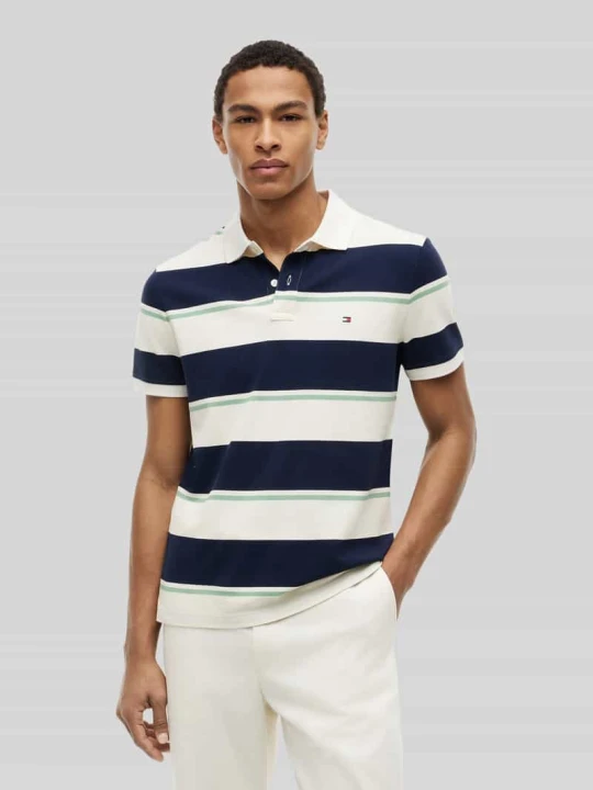 Zdjęcie produktu Koszulka polo o kroju regular fit z mieszanki bawełny Tommy Hilfiger Granatowy