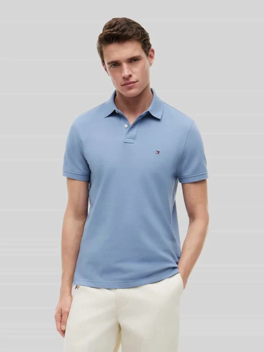 Zdjęcie produktu Koszulka polo o kroju regular fit z mieszanki bawełny Tommy Hilfiger Jasnoniebieski