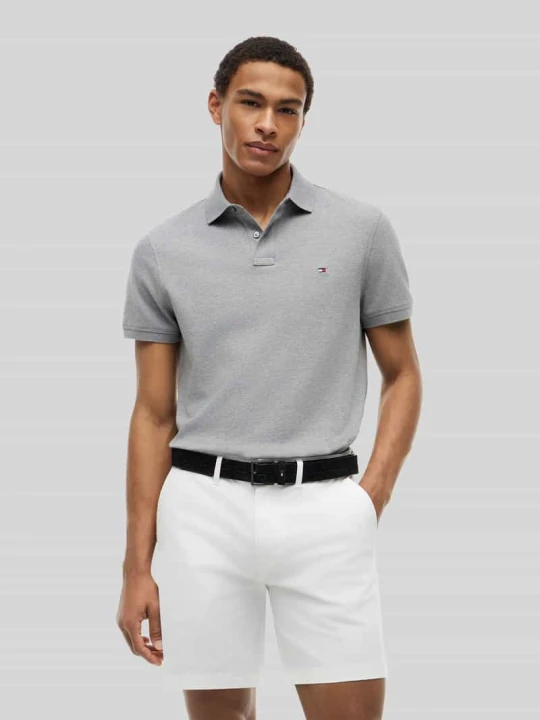 Zdjęcie produktu Koszulka polo o kroju regular fit z mieszanki bawełny Tommy Hilfiger Srebrny melanż