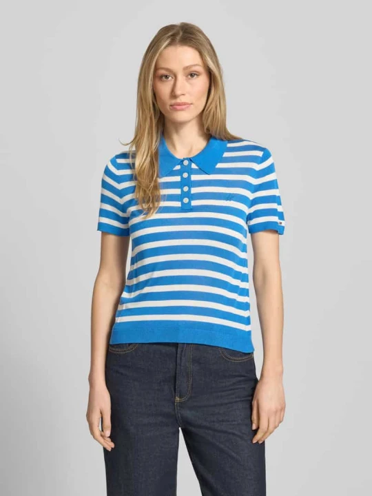 Zdjęcie produktu Koszulka polo o kroju regular fit z mieszanki lyocellu i jedwabiu Tommy Hilfiger Królewski niebieski