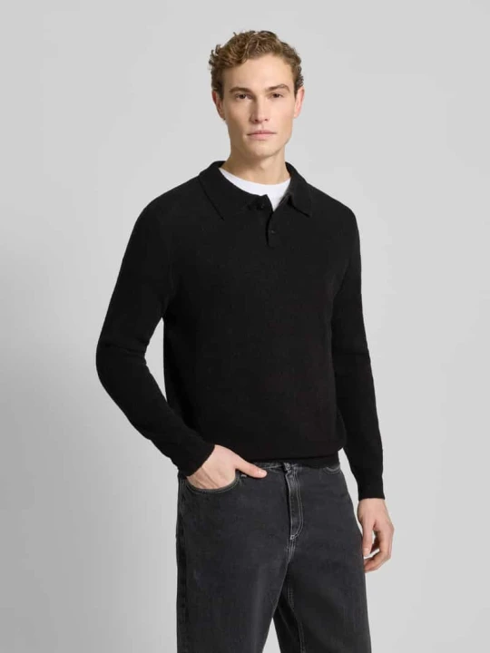 Zdjęcie produktu Koszulka polo o kroju regular fit z mieszanki wełny Forét Czarny