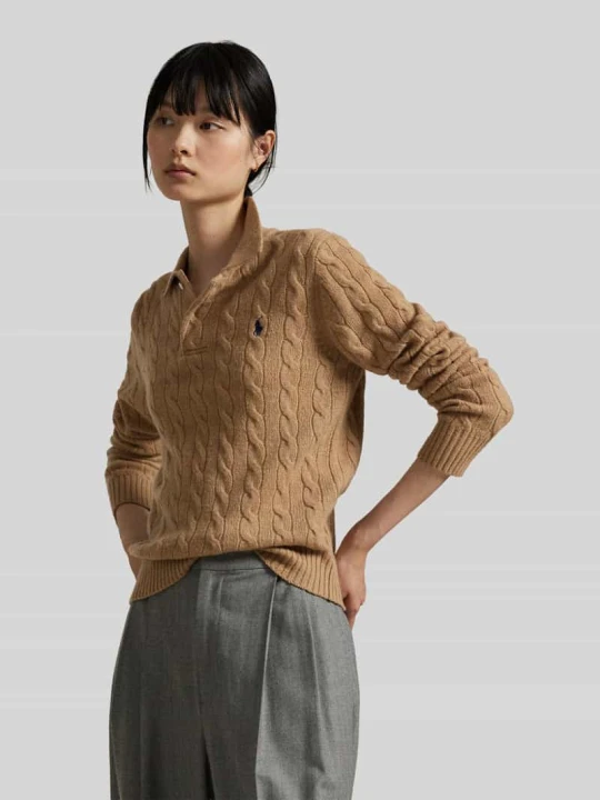 Zdjęcie produktu Koszulka polo o kroju regular fit z mieszanki wełny z dodatkiem kaszmiru Polo Ralph Lauren Camel