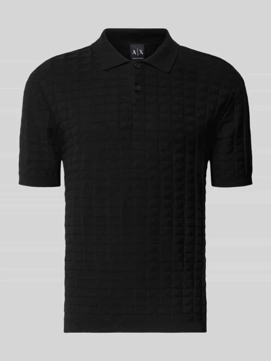 Zdjęcie produktu koszulka polo o kroju regular fit z mieszanki wiskozy model 'Maglia' Armani Exchange Czarny