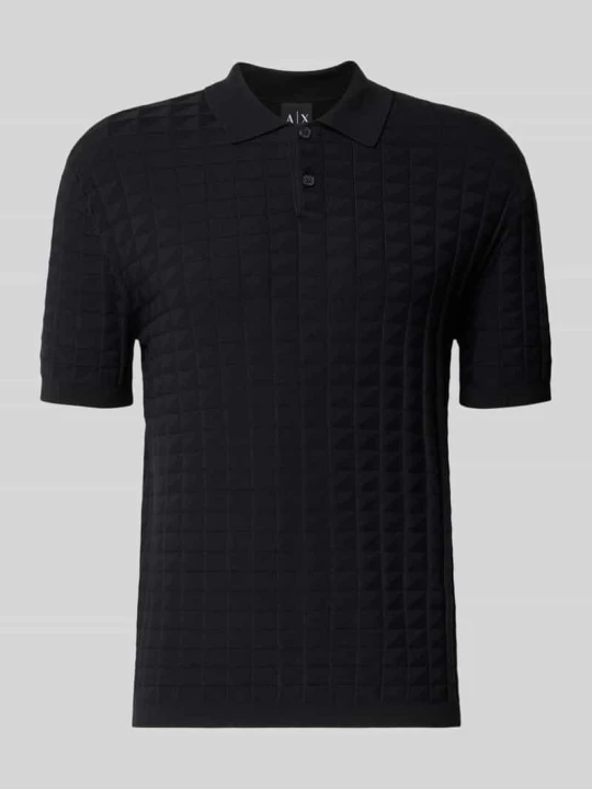 Zdjęcie produktu koszulka polo o kroju regular fit z mieszanki wiskozy model 'Maglia' Armani Exchange Granatowy