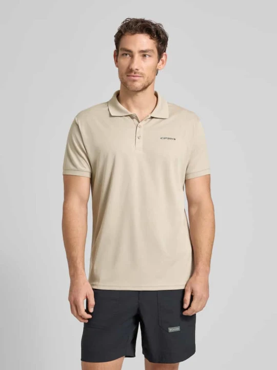 Zdjęcie produktu koszulka polo o kroju regular fit z nadruk z logo model 'BELLMONT' icepeak Beżowy