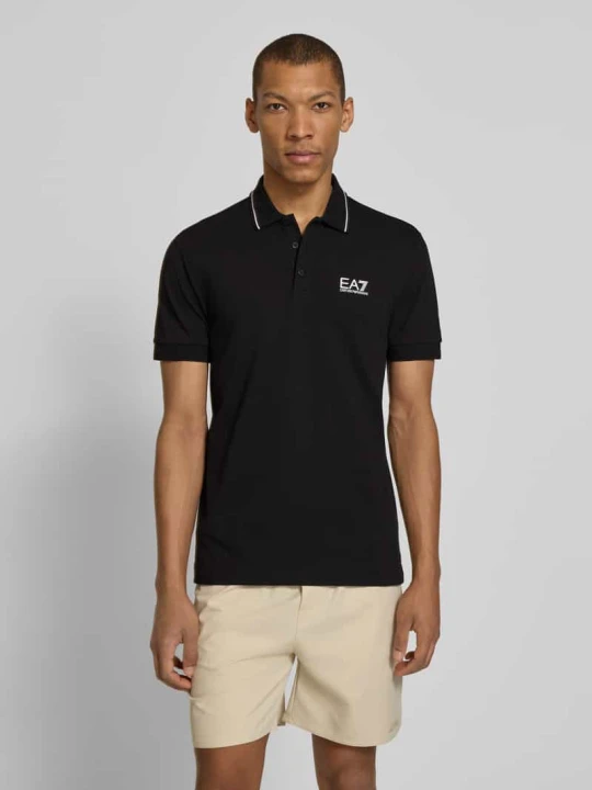 Zdjęcie produktu Koszulka polo o kroju regular fit z nadrukiem z logo EA7 Emporio Armani Czarny