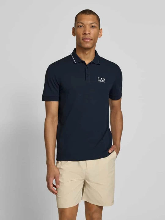 Zdjęcie produktu Koszulka polo o kroju regular fit z nadrukiem z logo EA7 Emporio Armani Ciemnoniebieski
