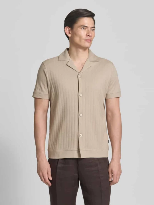 Zdjęcie produktu Koszulka polo o kroju regular fit z pełną listwą guzikową JOOP! Beżowy