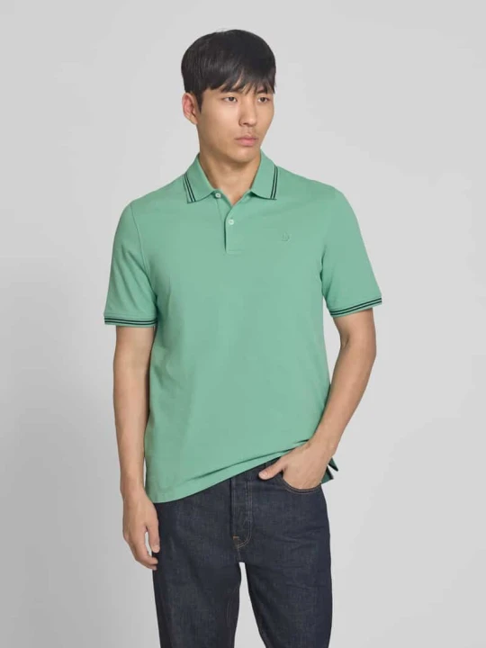 Zdjęcie produktu koszulka polo o kroju regular fit z wyhaftowanym logo Bugatti Miętowy