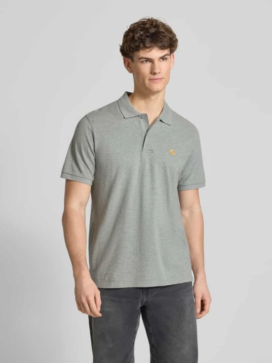 Zdjęcie produktu koszulka polo o kroju regular fit z wyhaftowanym logo Carhartt WIP Średnioszary melanż