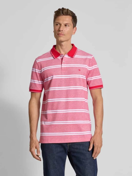 Zdjęcie produktu Koszulka polo o kroju regular fit z wyhaftowanym logo FYNCH-HATTON Czerwony