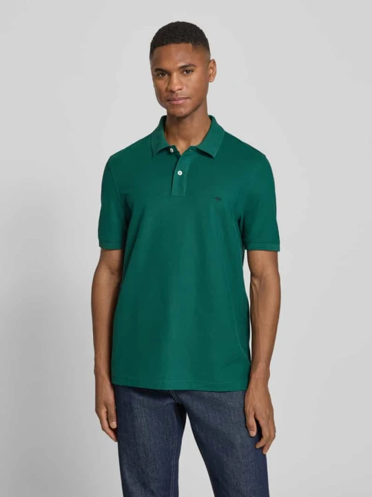 Zdjęcie produktu koszulka polo o kroju regular fit z wyhaftowanym logo FYNCH-HATTON Ciemnozielony