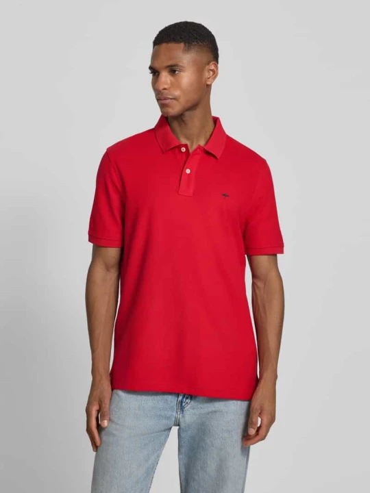 Zdjęcie produktu koszulka polo o kroju regular fit z wyhaftowanym logo FYNCH-HATTON Czerwony