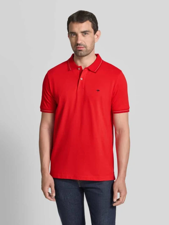 Zdjęcie produktu koszulka polo o kroju regular fit z wyhaftowanym logo FYNCH-HATTON Czerwony