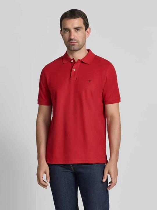 Zdjęcie produktu koszulka polo o kroju regular fit z wyhaftowanym logo FYNCH-HATTON Czerwony