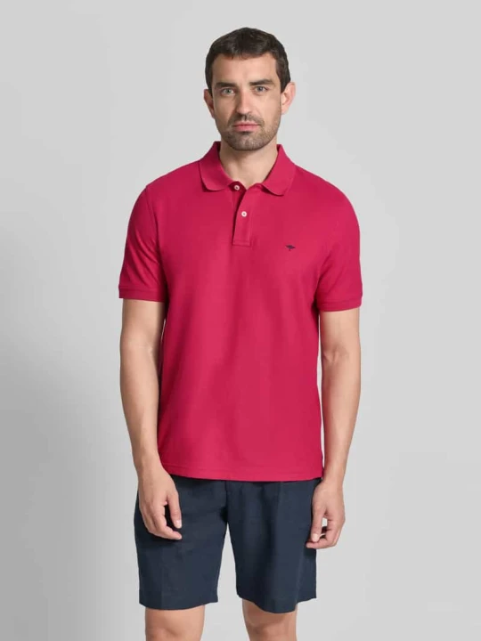 Zdjęcie produktu koszulka polo o kroju regular fit z wyhaftowanym logo FYNCH-HATTON Oberżynowy