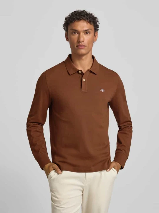 Zdjęcie produktu Koszulka polo o kroju regular fit z wyhaftowanym logo Gant Jasnobrązowy