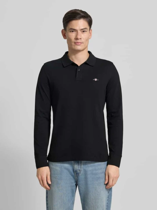 Zdjęcie produktu Koszulka polo o kroju regular fit z wyhaftowanym logo Gant Czarny