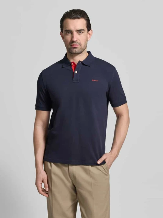 Zdjęcie produktu Koszulka polo o kroju regular fit z wyhaftowanym logo Gant Granatowy