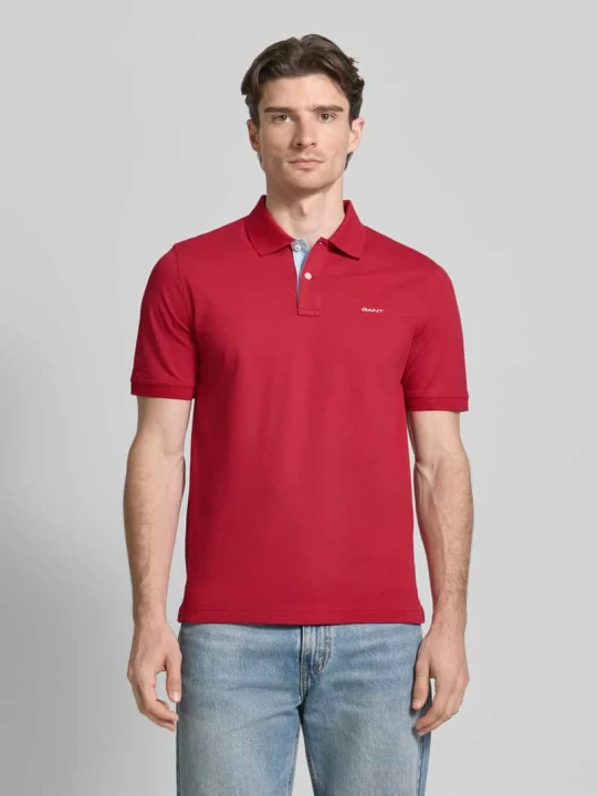 Zdjęcie produktu Koszulka polo o kroju regular fit z wyhaftowanym logo Gant Czerwony