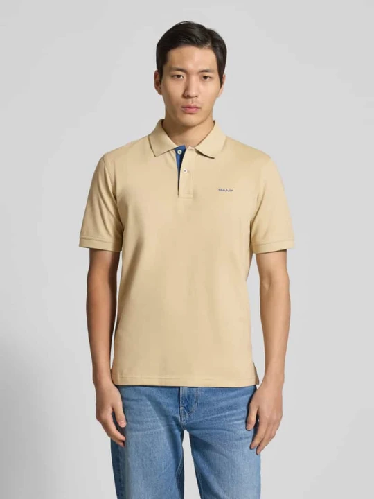 Zdjęcie produktu Koszulka polo o kroju regular fit z wyhaftowanym logo Gant Beżowy