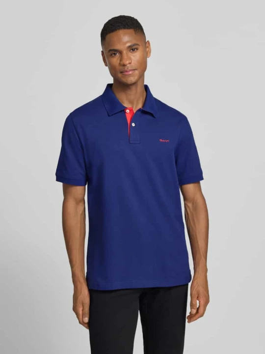 Zdjęcie produktu Koszulka polo o kroju regular fit z wyhaftowanym logo Gant Granatowy