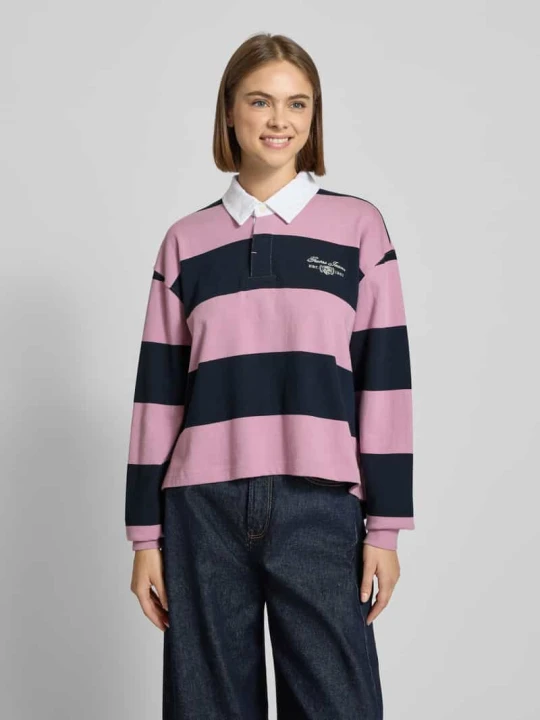 Zdjęcie produktu Koszulka polo o kroju regular fit z wyhaftowanym logo Guess Różowy
